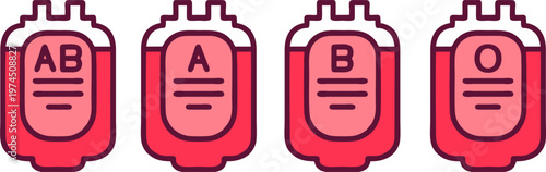AB A B O Blood Group Bags Set