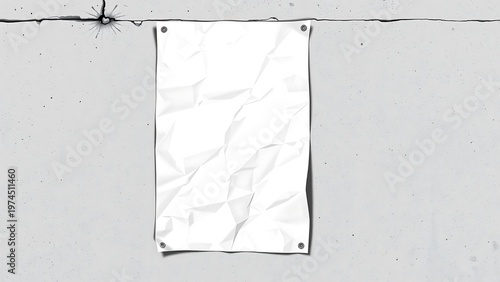 Crumpled White Street Poster Mockup