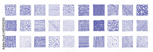 set of abstract pencil texture scribble collection