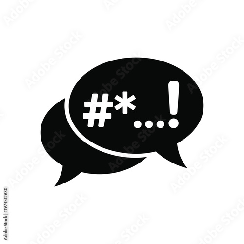 Vector showing a speech bubble with a censored curse word