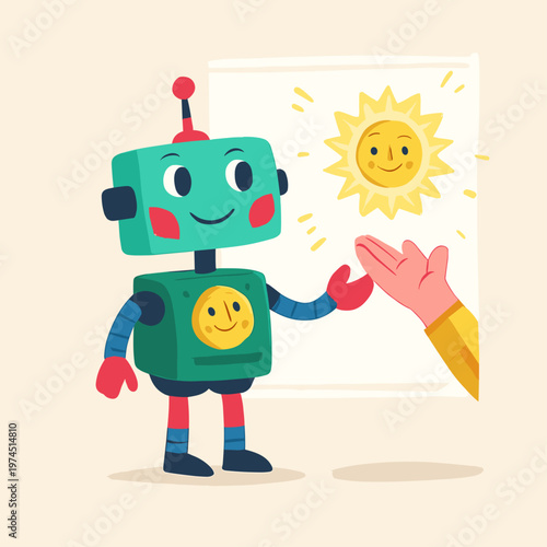 Collaborative Robot and Human Sharing Data in a Warm, Friendly Workspace