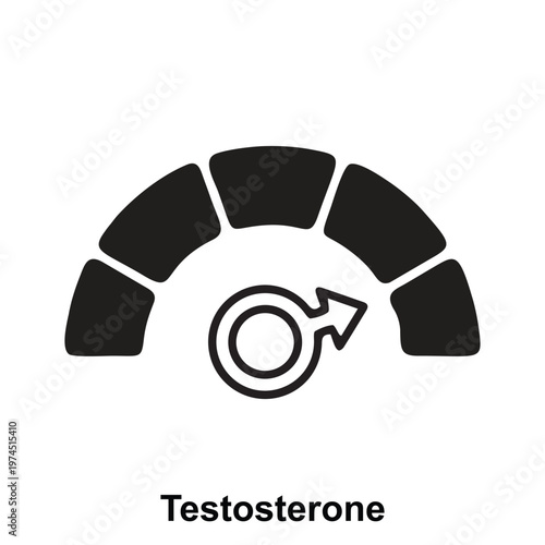 Photos Modern testosterone icon representing male hormone balance, strength, vitality, and reproductive health in a clean minimal vector style ideal for healthcare and medical-related designs