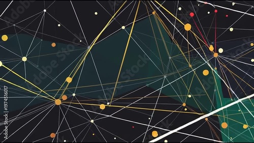 Abstract business connection of lines from nodes It is connected to endless nodes and represents the innovation of communication in the network.
