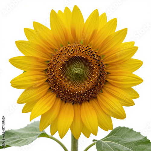 Classic sunflower head simple realistic image