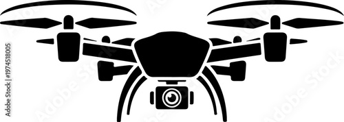 Flying Drone camara silhouette