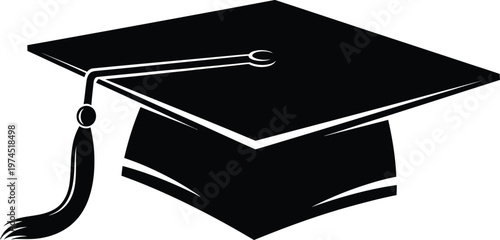 Academic graduation cap with hanging tassel. symbol of university success higher education achievement ceremony