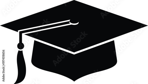 Graduation cap silhouette icon for education and degrees mortarboard education graduation academic university