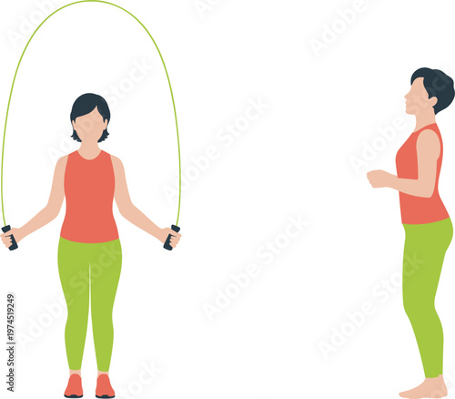 Woman skipping rope exercise demonstrating cardio workout routine for healthy lifestyle