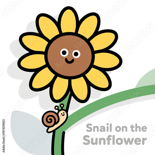 Kawaii smiling sunflower simple cute sticker