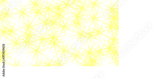 Numerous bright yellow starbursts fill the dark frame partially.