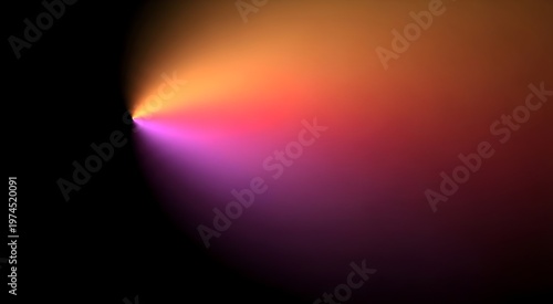 Abstract radial light streaks in pink orange yellow against black light ray abstract background digital art energy burst light effect color splash light streak
