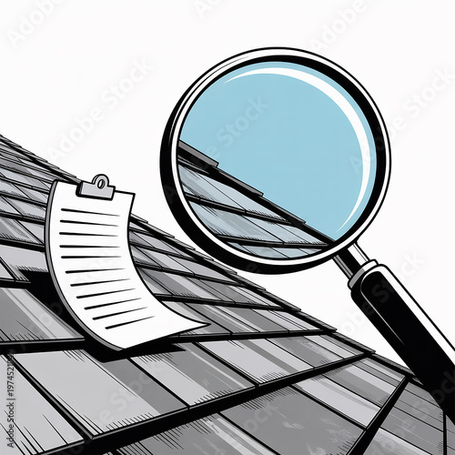 Roof inspection magnifier home checkup document