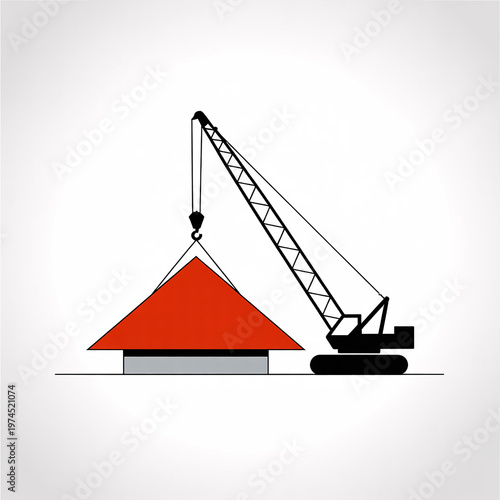 Construction crane building house development project