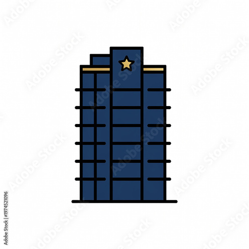 High rise apartment building city skyscraper icon