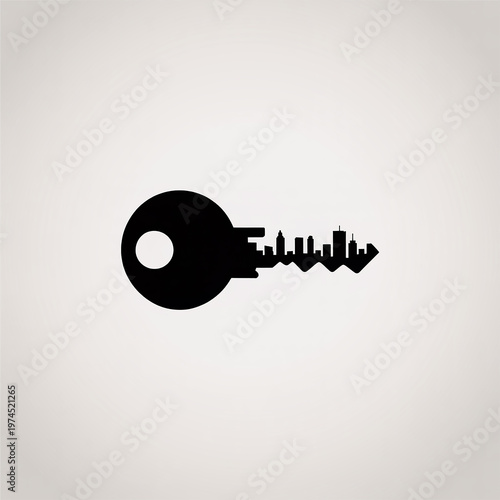 Simple back key home access security icon