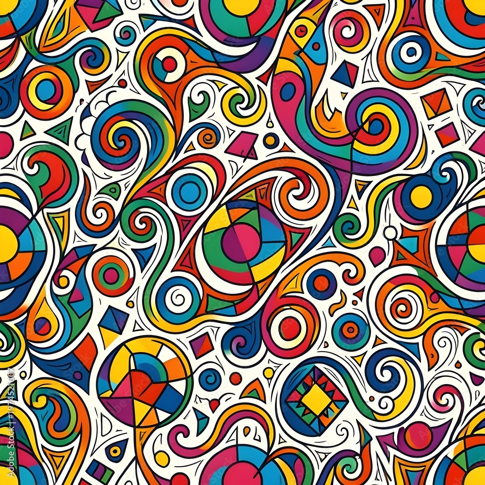 Fototapeta premium Abstract seamless pattern with circles