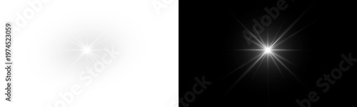 Cuadro en lienzo Glow isolated white transparent light effect, sun light with lens flare effect