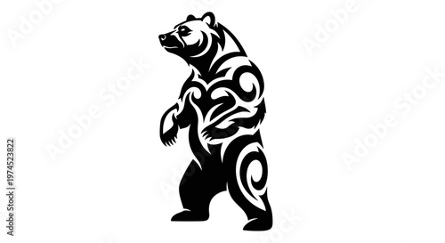 Black bear tribal tattoo design.