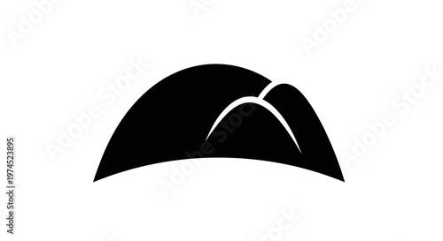 Black broken egg shell icon.