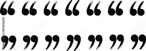 Arrangement of black quotation marks a visual study in punctuation and graphic repetition