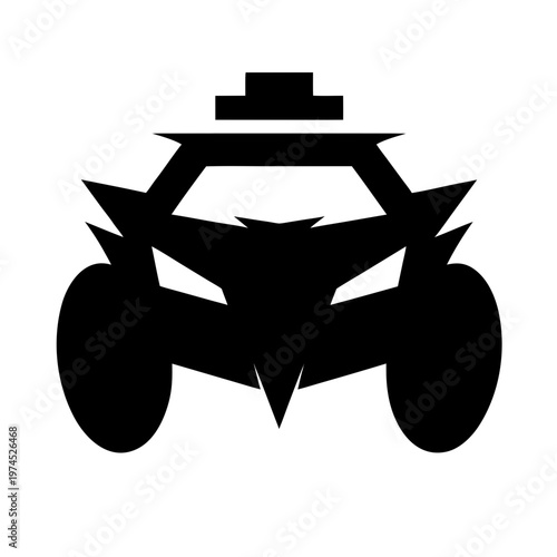 Black ATV, Off-road Vehicle, All-terrain Car, Vector Icon