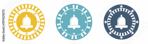 Bell, notification icon. Board illustration label design. Design for business. Vector illustration.