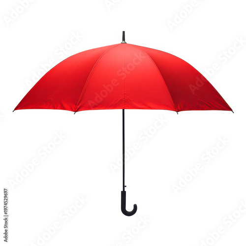 Roter Regenschirm, freigestellt vor weißem Hintergrund, Generative AI