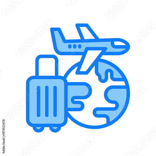 Tourism blue icon 