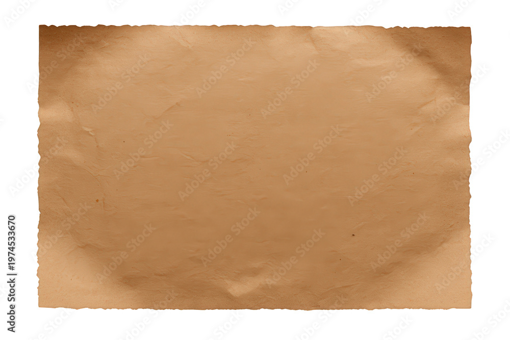 Fototapeta premium Old brown vintage crumpled paper sheet providing empty background texture for overlay or design