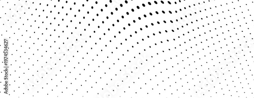 Abstract wavy halftone dot pattern forming dynamic optical illusion background