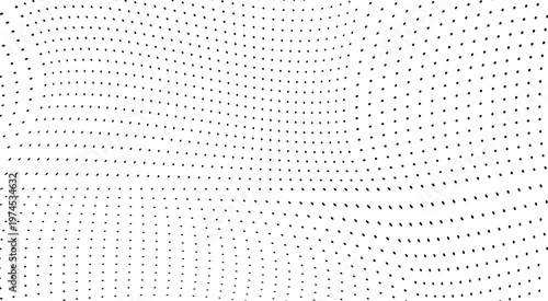 Abstract wavy halftone dot pattern forming dynamic optical illusion background