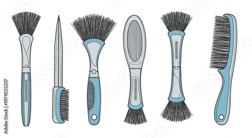 Variety of Cleaning Brushes for Household Dusting and Care