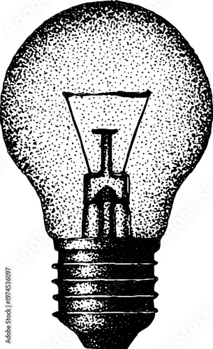 Light bulb close up unlit on white isolated background