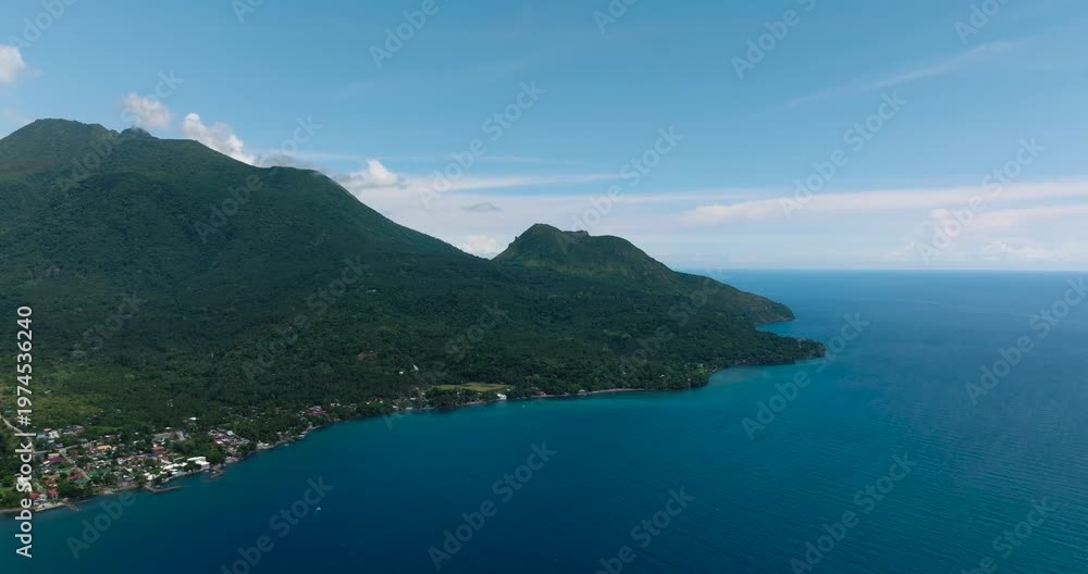 custom made wallpaper toronto digitalBlue ocean with waves against the sky and clouds in tropical island. Camiguin Island. Philippines.