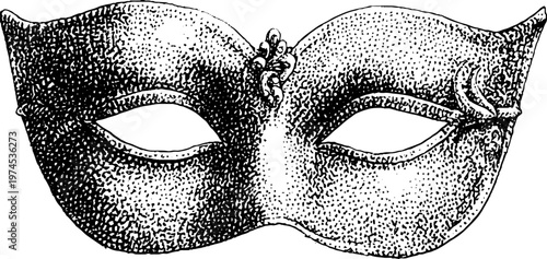 Symmetrical venetian mask with embossed detail at bridge