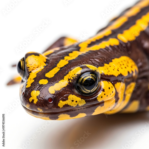 Captivating Fire Salamander Close-up Showcasing its Striking Black and Yellow Skin Patterns