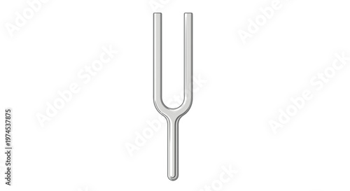 Tuning Fork Isolated on White Background, Scientific Instrument