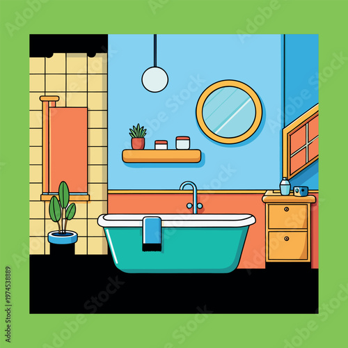 3d rendering modern bathroom design with shower vanity and toilet