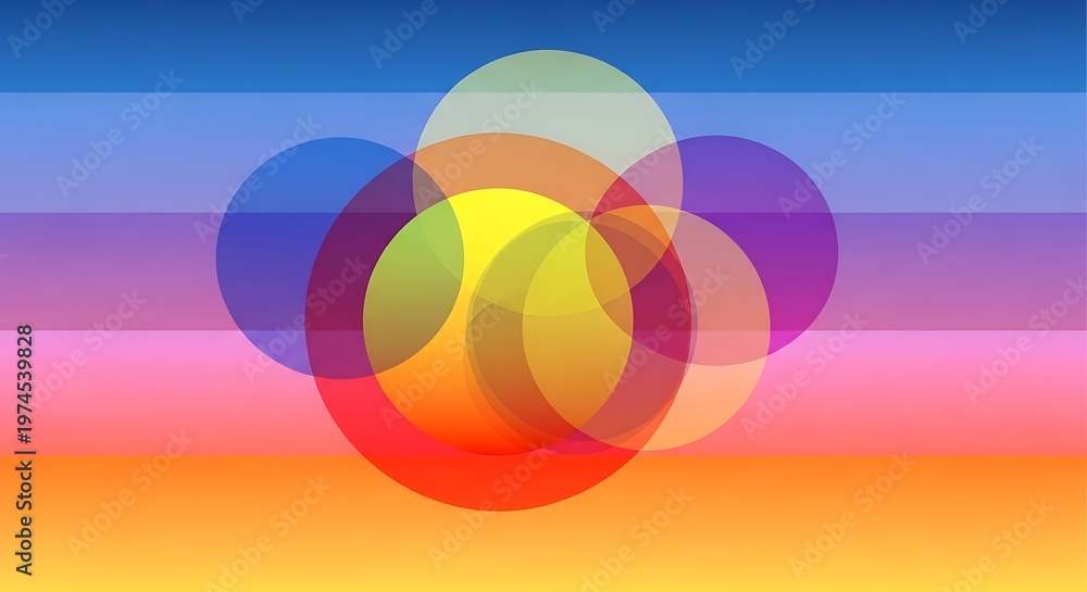 Obraz premium Abstract colorful overlapping circles