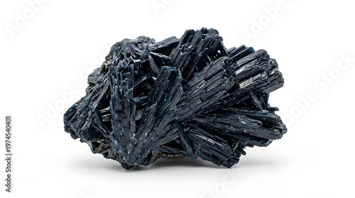 Black Schorl Tourmaline Crystal Cluster Mineral Specimen