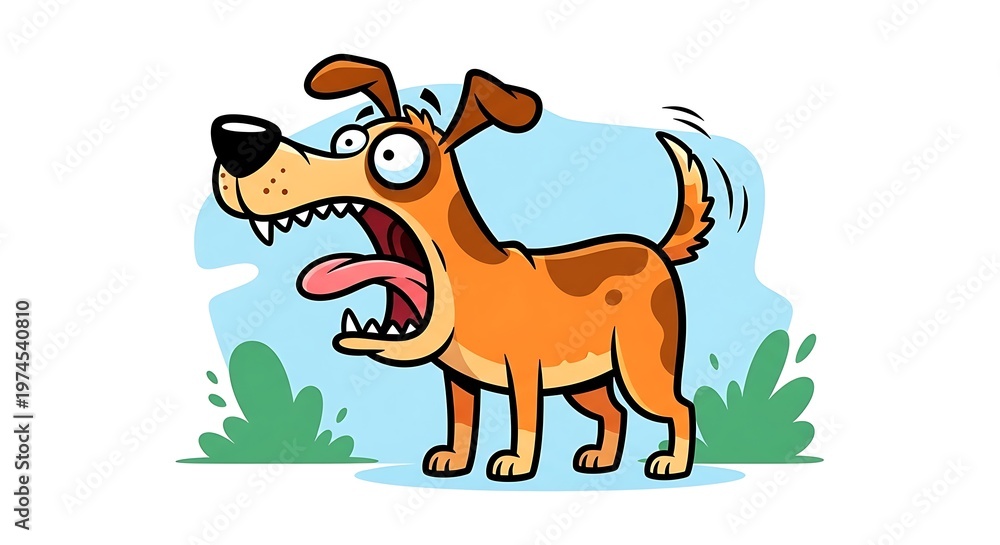 Obraz premium Cartoon dog with open mouth