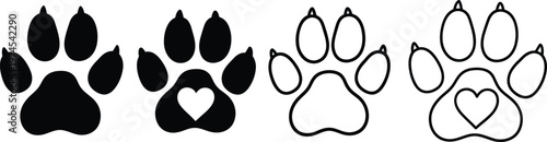 Black and white animal paw prints a comparative study of footwear impressions