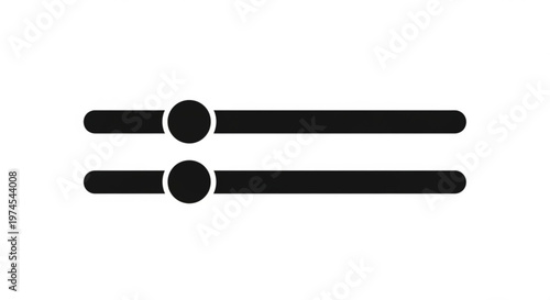 A minimalist vector graphic illustration of an equal sign symbol in black and white