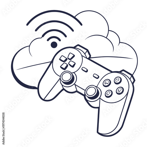 Cloud gaming controller with Wi Fi symbol WiFi wireless gamepad