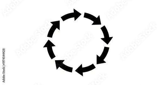 A circular arrow icon representing recycling and continuous improvement in a modern, minimalist design style.