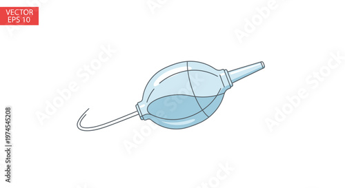 Vintage Manual Bellows Pump Illustration