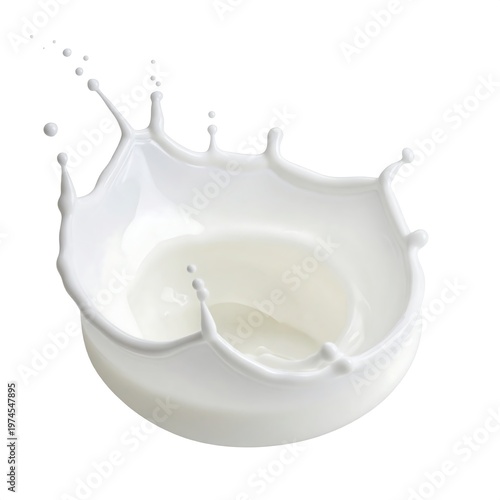 A pristine white liquid, perfectly splattered in a crown-like formation. It?s a clean and refreshing visual