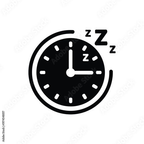Vector of a clock with sleep symbols floating around it