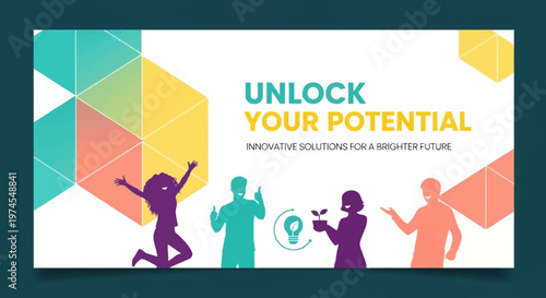 Unlock your potential with innovative solutions isolated on transparent background, isolated on white background, Vector