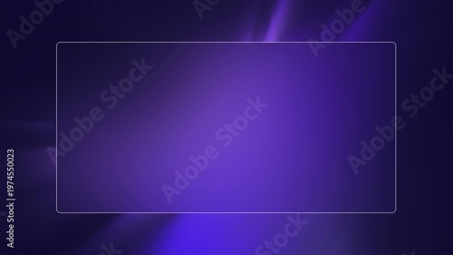 Futuristic glowing rounded rectangle frame on abstract dark purple gradient background.

A sleek and modern motion graphic background featuring a thin, glowing, rounded rectangle frame.